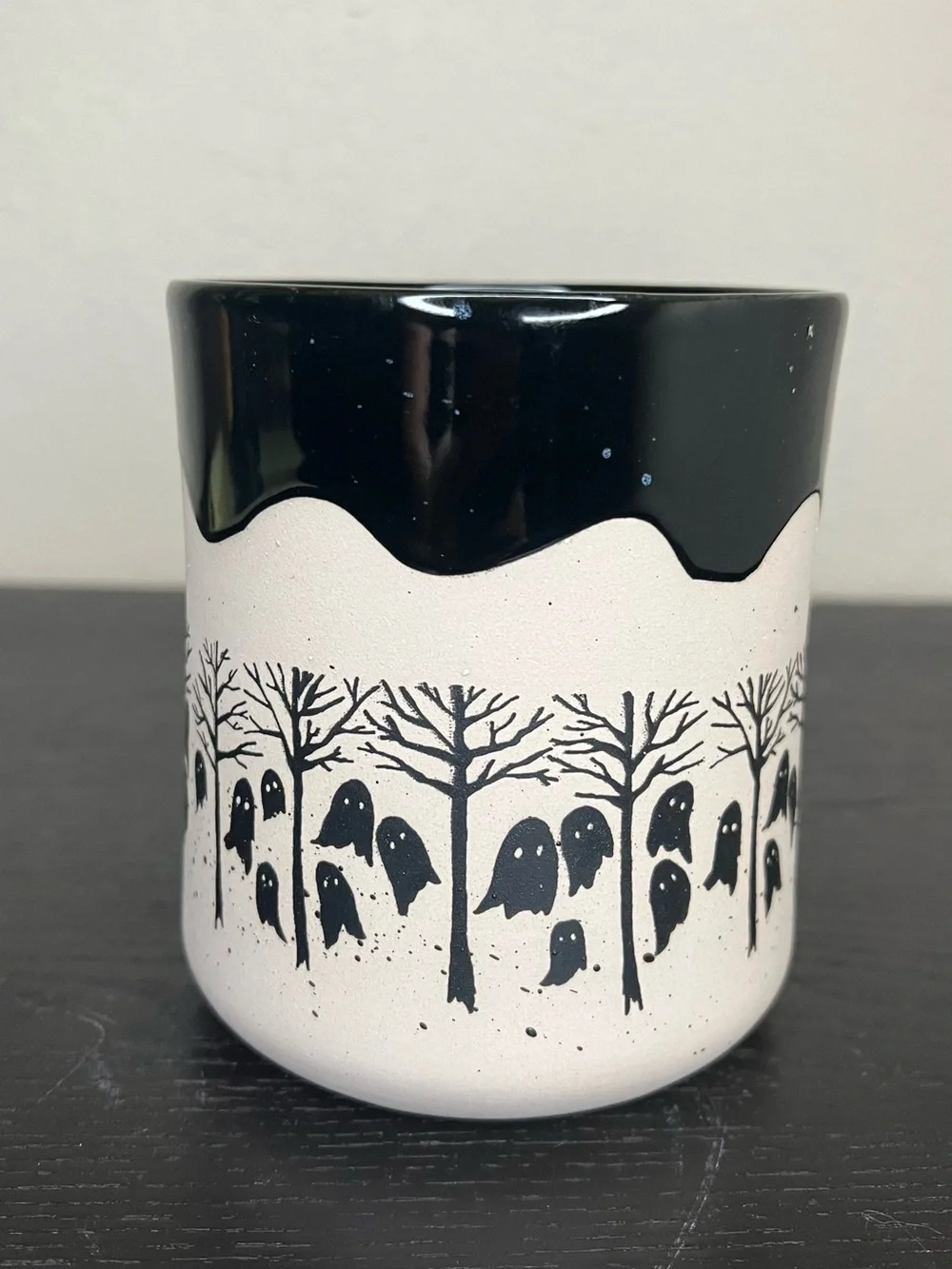 NEW Cobwebs & Cauldrons Halloween Terracotta Dipped Ghosts in Forest Mug